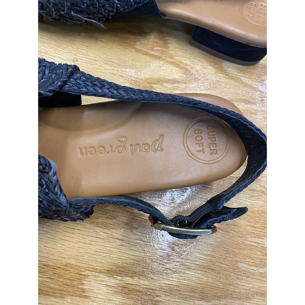 Paul Green Helena Woven Sandals Women's 9.5 Blue Leather Slip-On Shoes S70 - Picture 4 of 9